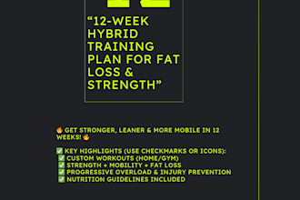 create a 12 week hybrid training plan fat loss and strength