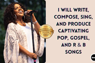 write, compose, sing, and produce captivating pop, gospel, and rnb songs
