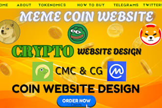 design meme coin website, crypto website crypto landing page