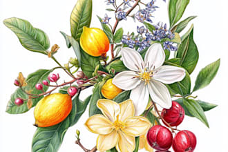 draw your flowers fruits vegetable and botanical plants