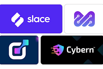 design tech, cyber security, data cloud , saas website logo