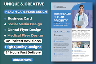 design a professional medical, dental, healthcare, pharmacy, or home care