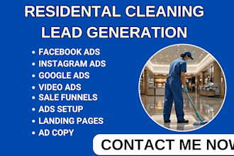 residential cleaning leads  facebook ads  instagram ads google ads fuunel