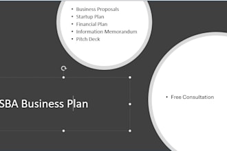 prepare an sba business plan for the sba loan