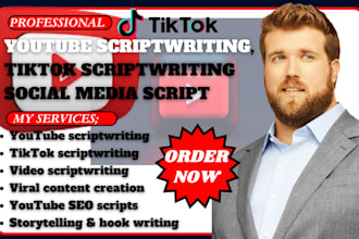 write engaging youtube script tiktok scripts for USA UK social media influencers