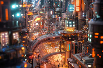 draw a illustration of science fiction city, cyberpunk