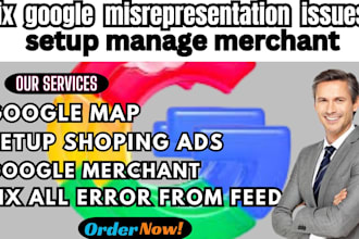 fix google misrepresentation issues and setup manage merchant