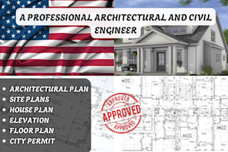 stamp draw architectural plan engineering drawing mep plan hvac for city permit