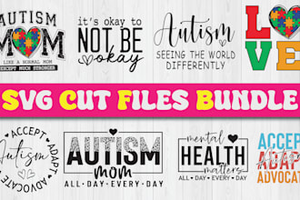 create svg design, or cut file bundle and t shirt designs for your esty