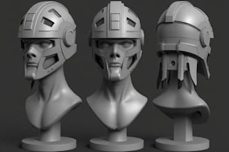 sculpt realistic 3d head bust 3d fullbody model helmet 3d face for 3d printing