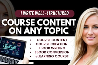 write well structured online course content on any topic elearner course content