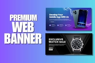 design premium web banner, slider, header,hero banner and shopify banner