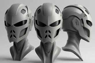 create custom stunning 3d head 3d helmet 3d knight 3d bust model for 3d printing