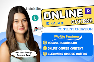 create online course content, course creation, course curriculum on thinkific