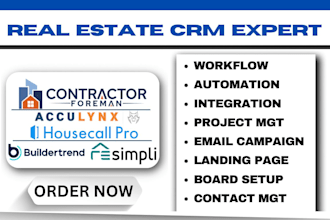 do real estate resimpli contractor foreman housecall pro buildertrend acculynx