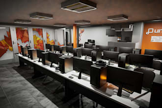 new 2d to 3d interior design render house ultra remodel, cgi computer room space