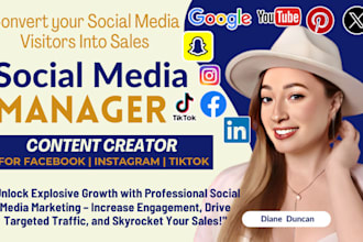 be your social media marketing manager, viral instagram facebook content creator