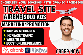 do travel site airbnb promotion, hotel listing traffic SEO  to boost bookings