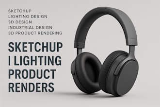 sketchup, lighting design, 3d design, industrial design, 3d product rendering
