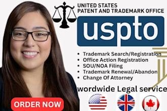 be your US, UK,ca licensed attorney for your trademark application office action