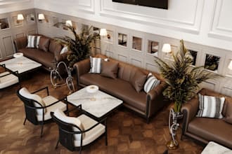 3d hotel bar resort,ice cream restaurant, render, sport bar walkthrough