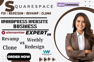 do squarespace website, build clone revamp customize redesign wordpress website
