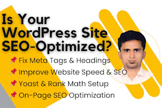 optimize your wordpress website SEO using yoast or rank math
