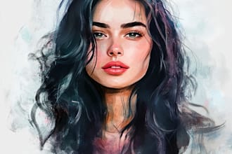 paint unique surrealist watercolor portrait art