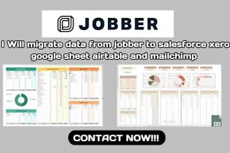 migrate data from jobber to salesforce xero google sheet airtable and mailchimp