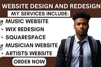 design bandzoogle website, redesign music website on wix, squarespace redesign