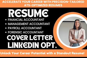 write dynamic financial accountant resume data analyst automation and auditor CV