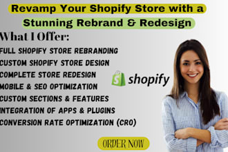 do shopify rebranding, revamp shopify store design website store redesign