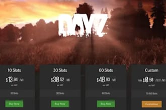 create dayz server with mods and scripts for you and redm server
