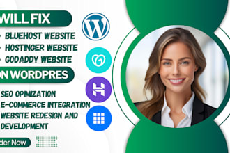 fix and edit bluehost website godaddy website hostinger website on wordpress