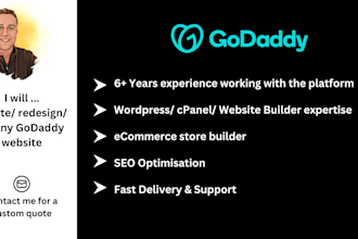 create, edit, update any godaddy website