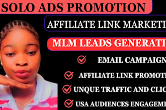 do solo ads campaign affiliate marketing link MLM promotion clickbank marketing