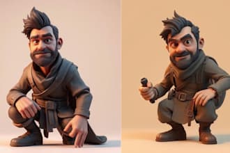 sculpt 3d model, character modelling, action figure, funko pop for 3d printing