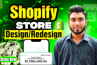 design or redesign shopify store, shopify dropshipping store, shopify website