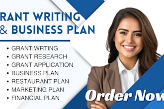 grant proposal, research, marketing and financial plan restaurant plan business