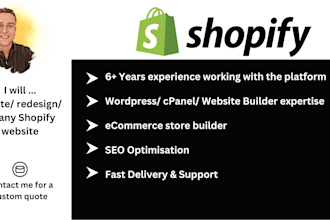 create, edit, update any shopify website