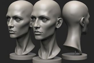 sculpt 3d head model face model head bust 3d statue 3d mask for 3d printing