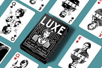 do custom playing card game design, board game 52 card deck, box mockup rulebook