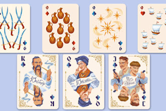 do 52 playing card game deck, board game, card box ,rulebook