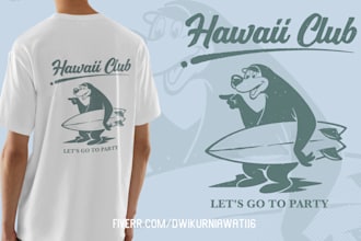 create vintage cartoon mascot logo or tshirt design