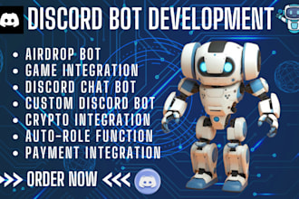 build custom discord bot airdrop game integration chatbot autorole, moderation