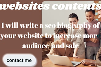write a seo website content website copywriting website about us page  biography
