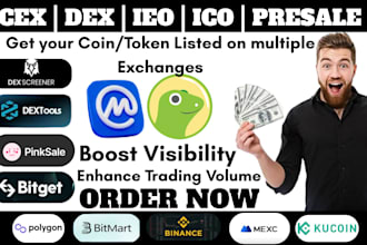 do coin listing token ico,ieo exchange listing on coingecko, coinmarketcap