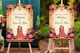 create wedding welcome board design