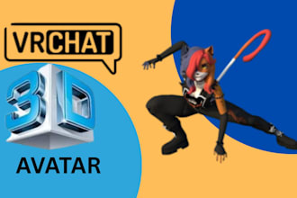 make a 3d vrchat avatar 3d character model 3d furry avatar