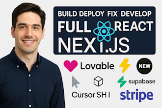 develop full react next js lovable v0 bolt new cursor shadcn ui supabase stripe